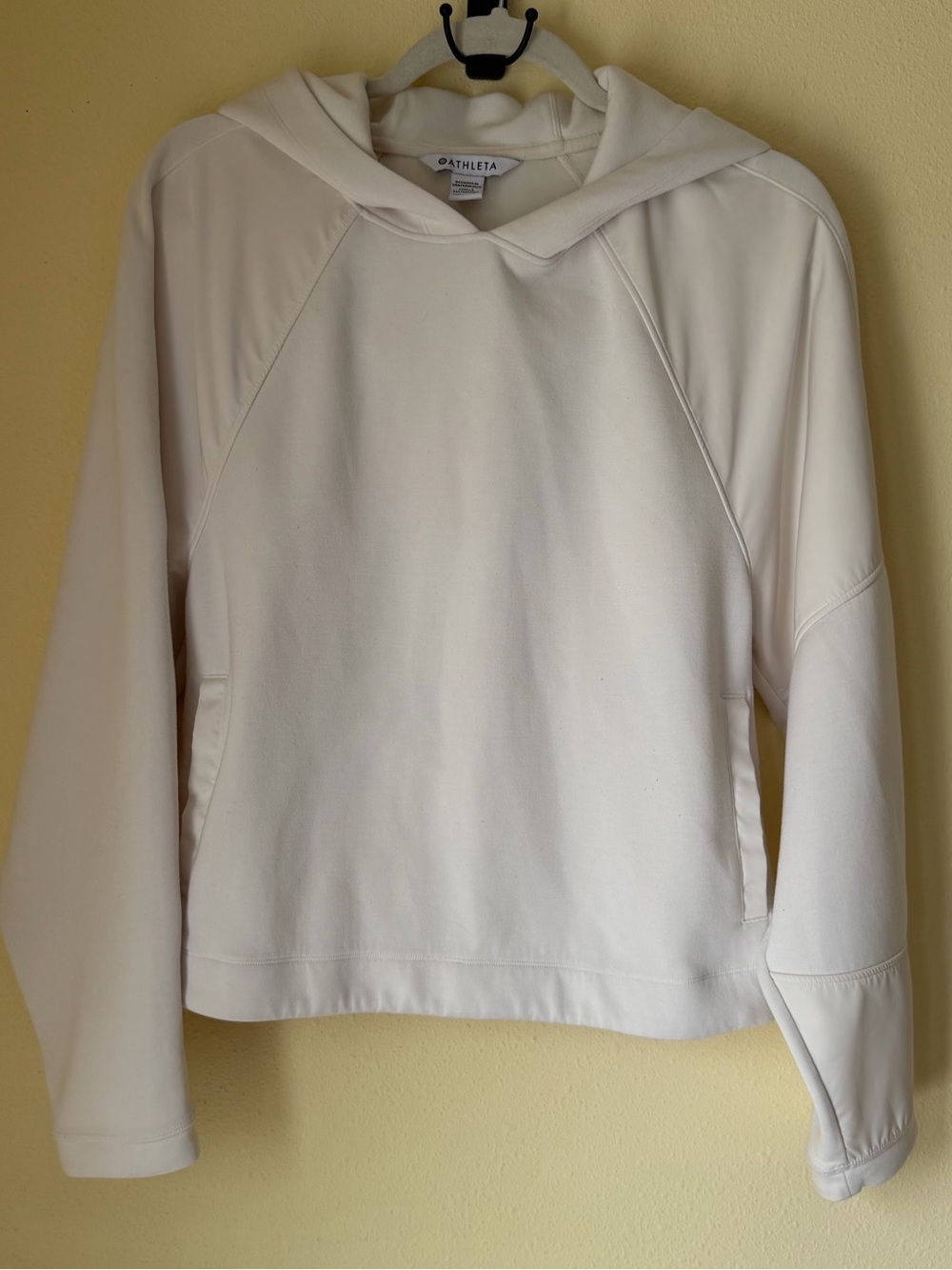 Athleta Cream Hoodie Sweatshirt - Women's Lightweight Pullover Size M GUC